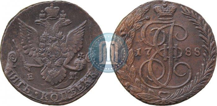 Picture 5 kopecks 1788 year ЕМ 