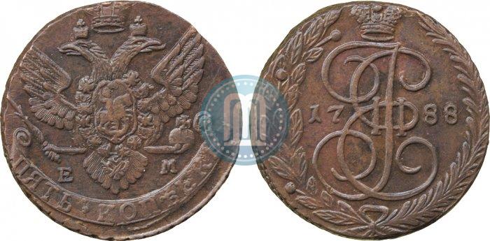 Picture 5 kopecks 1788 year ЕМ 