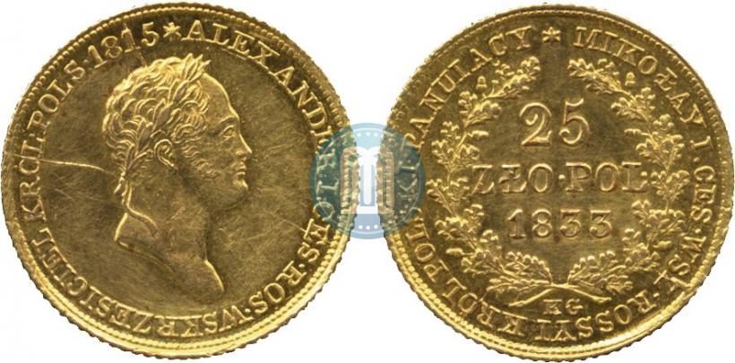 Picture 25 złotych 1833 year KG 