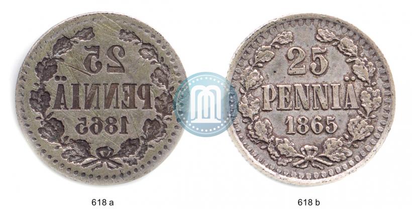 Фото 25 пенни 1865 года S 