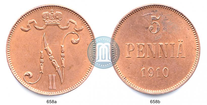 Picture 5 pennia 1910 year  