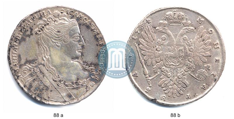 Фото 1 рубль 1734 года  "Тип 1734 года"