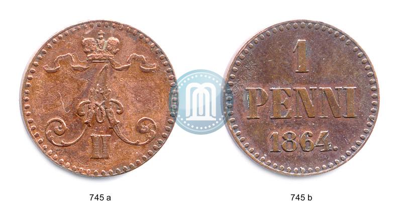 Picture 1 penni 1864 year  