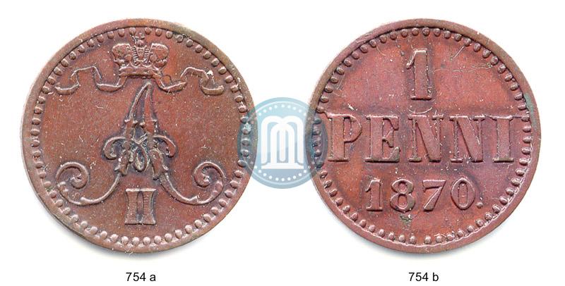 Фото 1 пенни 1870 года  