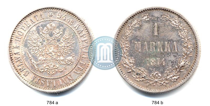 Picture 1 markka 1874 year S 