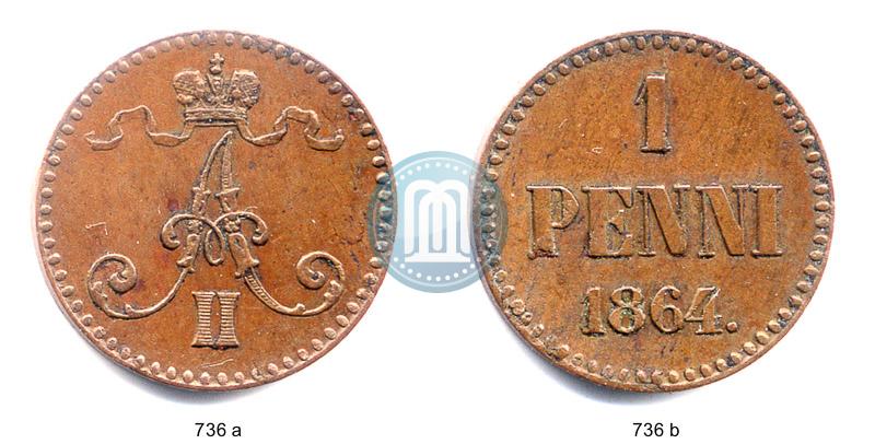 Picture 1 penni 1864 year  