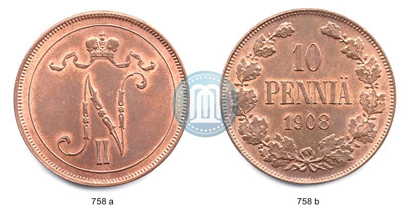 Фото 10 пенни 1908 года  