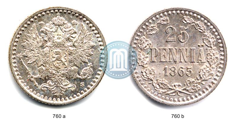 Picture 25 pennia 1865 year S 