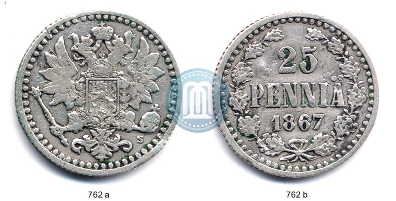 Фото 25 пенни 1867 года S 