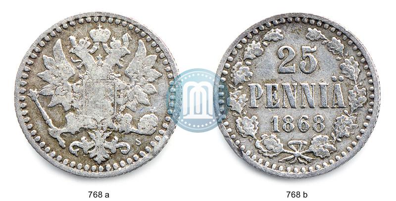 Picture 25 pennia 1868 year S 