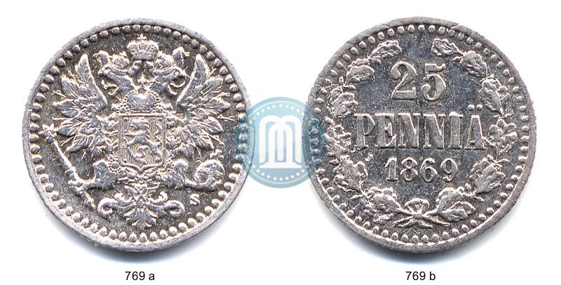 Picture 25 pennia 1869 year S 