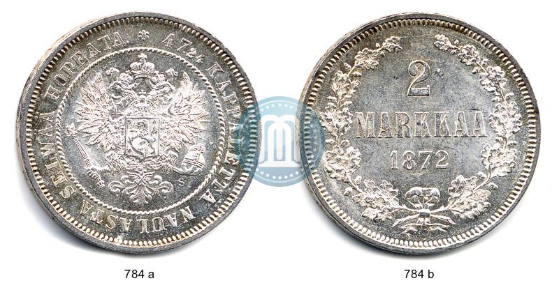 Picture 2 markkaa 1872 year S 