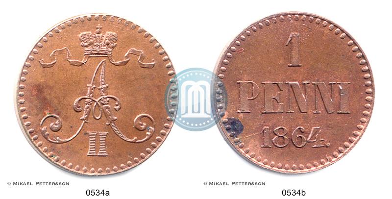 Фото 1 пенни 1864 года  