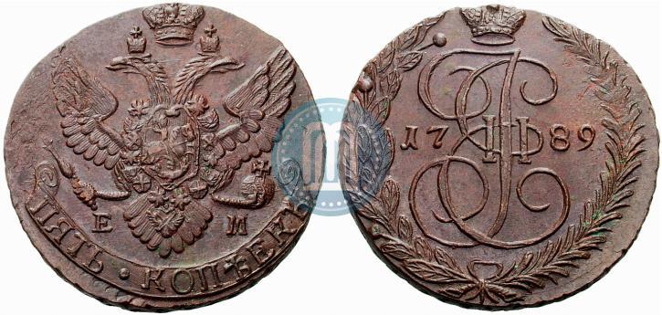 Picture 5 kopecks 1789 year ЕМ 