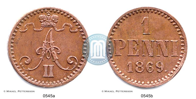 Фото 1 пенни 1869 года  