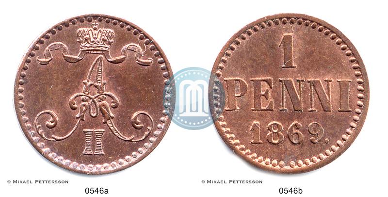 Фото 1 пенни 1869 года  