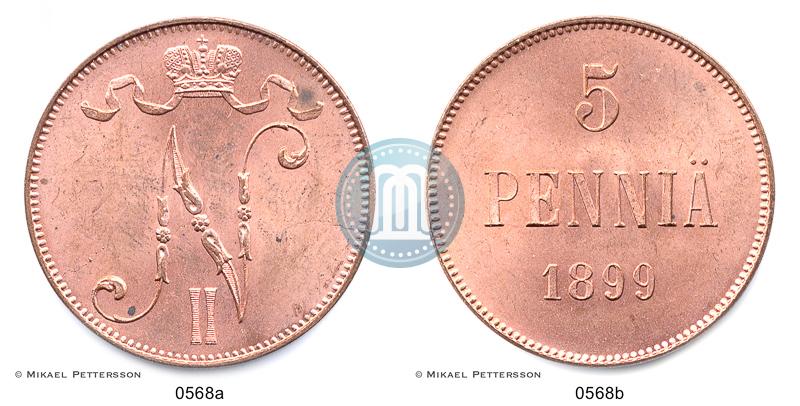 Picture 5 pennia 1899 year  