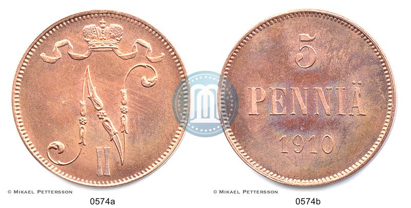 Picture 5 pennia 1910 year  