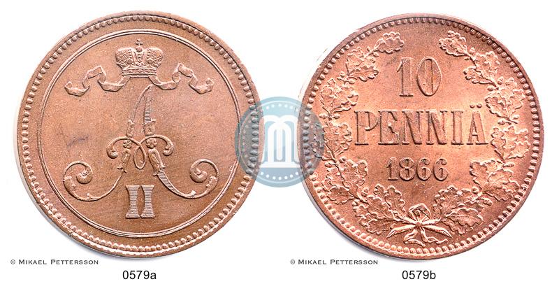 Picture 10 pennia 1866 year  
