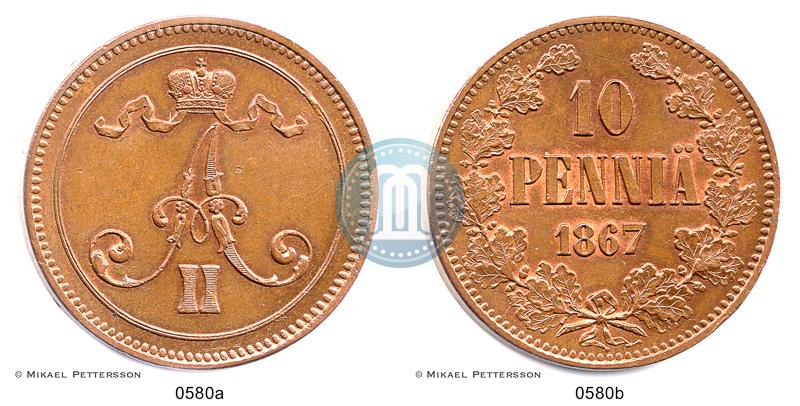 Picture 10 pennia 1867 year  
