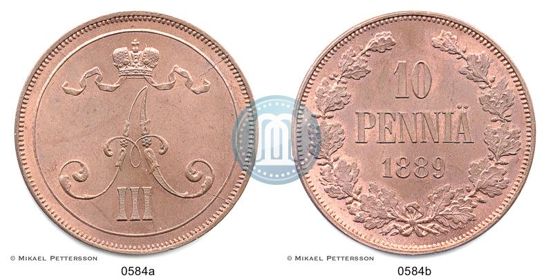 Picture 10 pennia 1889 year  