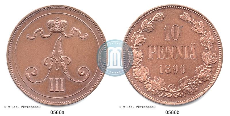 Picture 10 pennia 1890 year  