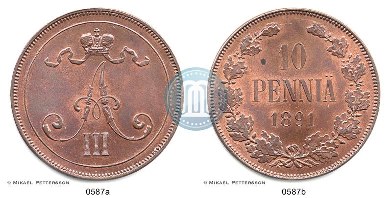 Picture 10 pennia 1891 year  