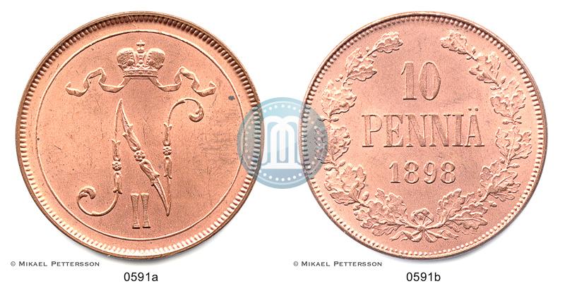Picture 10 pennia 1898 year  