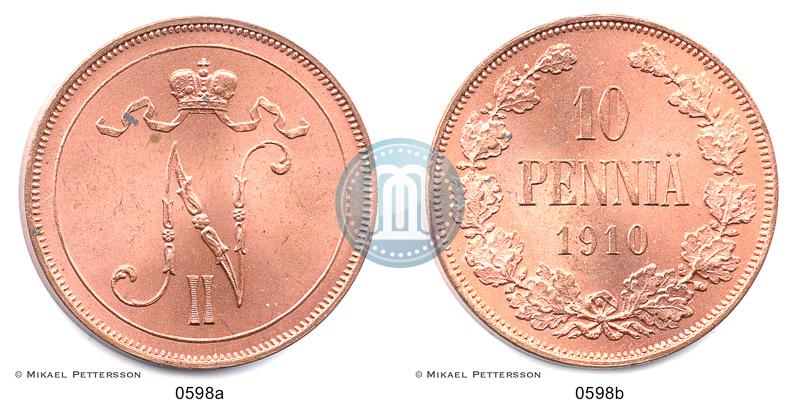 Picture 10 pennia 1910 year  