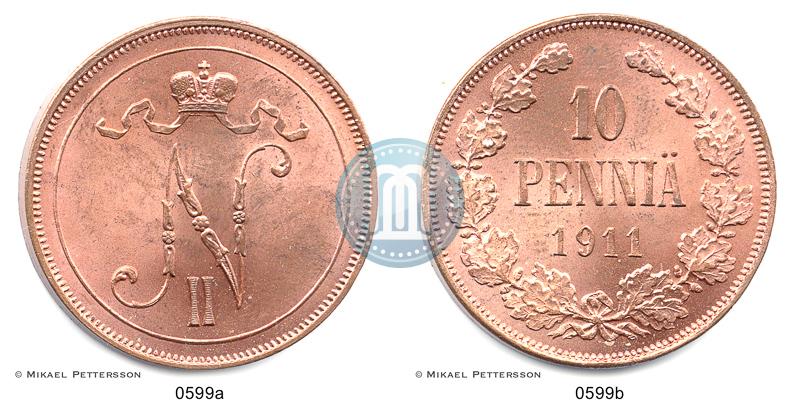 Picture 10 pennia 1911 year  