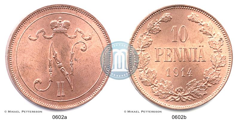 Picture 10 pennia 1914 year  