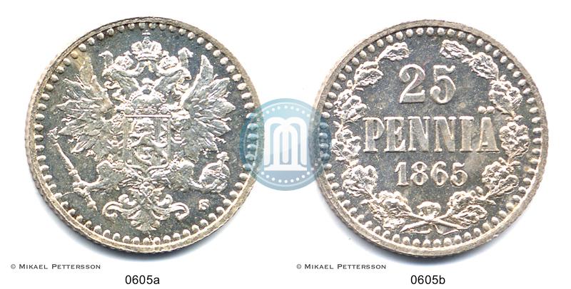 Picture 25 pennia 1865 year S 