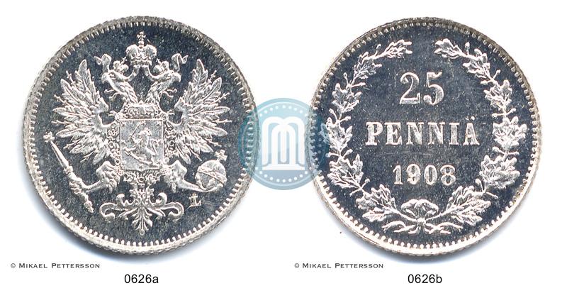 Picture 25 pennia 1908 year L 