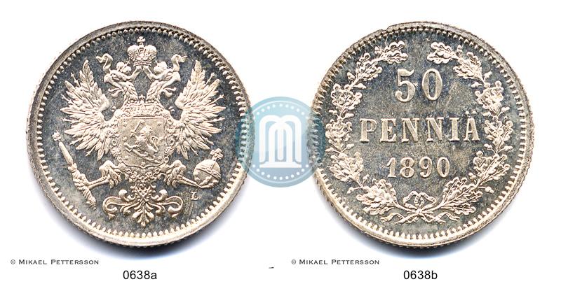 Picture 50 pennia 1890 year L 