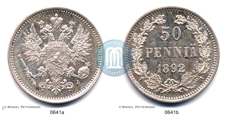 Picture 50 pennia 1892 year L 