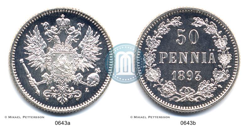 Picture 50 pennia 1893 year L 