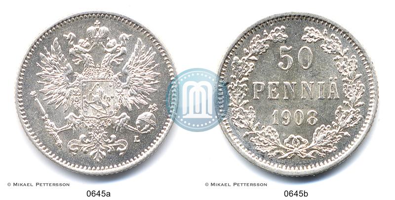 Picture 50 pennia 1908 year L 