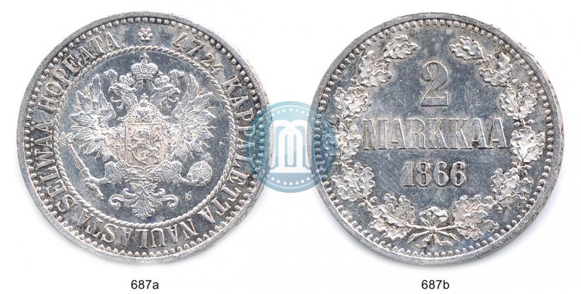 Picture 2 markkaa 1866 year S 