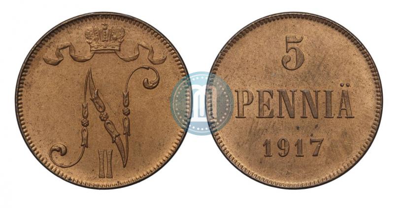 Picture 5 pennia 1917 year  