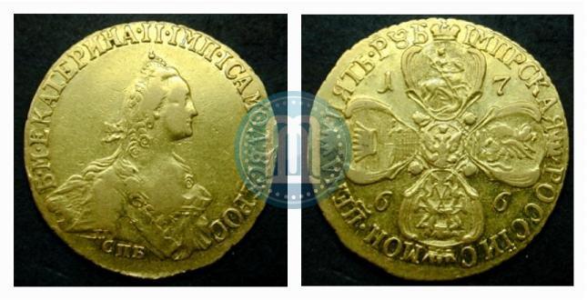 Picture 5 roubles 1766 year СПБ 