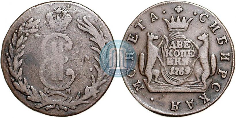 Фото 2 копейки 1769 года КМ 