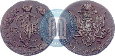 Фото 5 копеек 1783 года ЕМ 