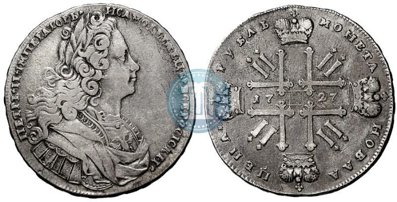 Фото 1 рубль 1727 года  "Московский тип"