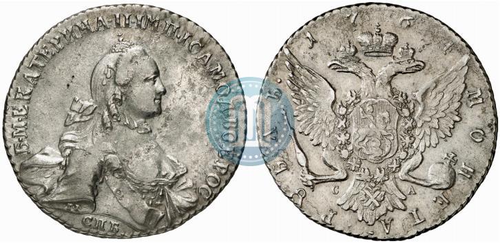 Picture 1 rouble 1764 year СПБ-СА 