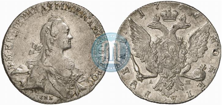 Picture 1 rouble 1766 year СПБ-АШ 