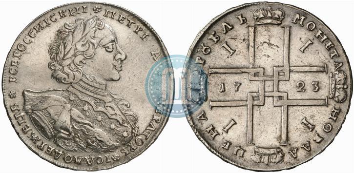 Фото 1 рубль 1723 года OK "Портрет в горностаевой мантии"