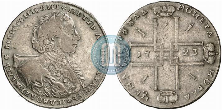 Фото 1 рубль 1723 года OK "Портрет в горностаевой мантии"