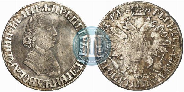 Фото Полтина 1704 года МД "Портрет работы Ф. Алексеева"