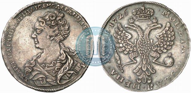 Picture 1 rouble 1726 year  "Moscow type, portrait turned to the left"