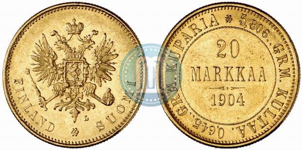 Picture 20 markkaa 1904 year L 